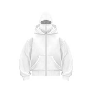 Sudadera con capucha unisex tipo balaclava, con cremallera, informal, de manga larga, a prueba de viento, para invierno. - Product Image 4