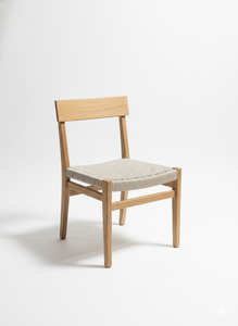 Minimalist Durable Wood Dining Chair with Sustainable Solid <b>Oak</b> <b>Frame</b> and Breathable Rattan for Upscale Cafes and Homes - Product Image 2