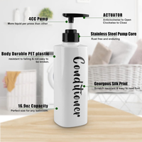 500ml Vide Ambre Plastique Lotion Pompe Presse Bouteilles Huile Maquillage Cosmétique Distributeur Conteneurs Liquide Corps Savon avec Pompe Noire