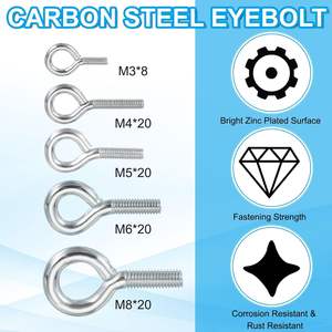 OEM/ODM Industrial para Marcas Globales, Perno de Ojo de Acero Inoxidable con Recubrimiento de Zinc, Tamaño Personalizado para Aplicaciones de Suspensión - Product Image 4