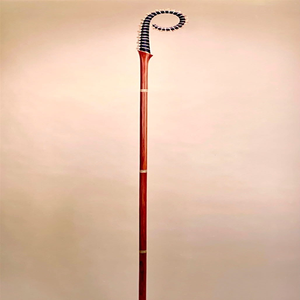 This luxury <b>white</b> walking stick features an ornate gold knob handle with decorative <b>hanging</b> chains available at wholesale prices - Product Image 5