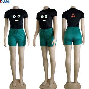 Conjunto Deportivo de Verano Estilo Hip Hop para Mujer, Ecológico, de Secado Rápido, Transpirable, Informal, Camisetas Cortas hasta la Rodilla, Conjuntos Personalizados Vintage - Product Image 1