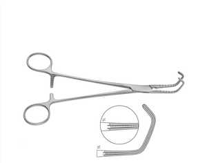 เครื่องมือผ่าตัดแบบใช้มือ OEM สแตนเลสสตีลคุณภาพสูง DeBakey-Beck Vena-Cava Clamps ขนาด 20.5 ซม. ได้รับการรับรองมาตรฐาน CE ระดับ Class I - Product Image 2