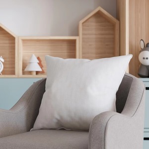 Housse de coussin rectangulaire blanche unie moderne, 100% coton tricoté, respirante - Product Image 5