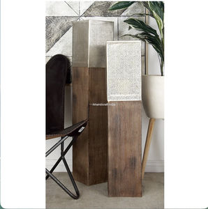 Nuevo Portavelas de Madera de Mango Marrón Único, Especial para Ramadán y Navidad, Hecho a Mano con Corte Láser, Elegante para Interiores y Exteriores - Product Image 1