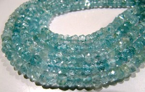 Cuentas facetadas de aguamarina natural en forma de rondel, piedras preciosas de 5-6 mm, hilo de cuentas de 13 pulgadas - Product Image 4