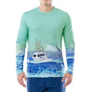 Camisa de Pesca de Manga Larga para Hombre, Impresión por Sublimación, UPF 50, Protección Anti-UV, Ropa para Exteriores - Product Image 1