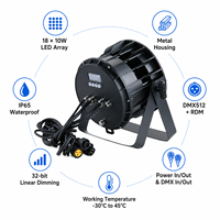 Projecteur LED RGBW étanche IP65 avec contrôle DMX512 pour spectacles sur scène et utilisation extérieure 54/24/18/4 pièces