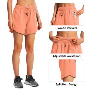Shorts de course athlétiques pour femmes OEM, légers, extensibles, avec poche, pour l'entraînement physique, les séances d'entraînement et les activités de plein air - Product Image 4