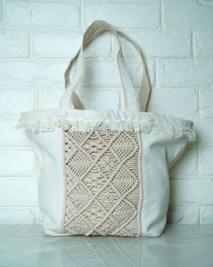 Sac fourre-tout en coton blanc avec poignées en cuir, fermeture éclair, couleur unie, style bohème, sac à bandoulière pour femme, écologique, usage quotidien, toutes saisons - Product Image 5