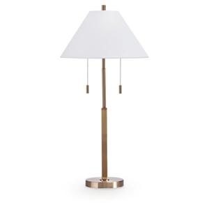 Contemporary Metallic Brass <b>Table</b> Lamp with <b>Slim</b> Design for Console Lighting - Product Image 3