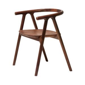 Chaise de salle à manger Japandi moderne, structure en bois massif, dossier en rotin naturel, assise rembourrée, pour hôtel, restaurant, vente en gros - Product Image 1
