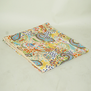 Vintage Ethnic Kantha Quilt Hand Stitched Cotton Patchwork <b>Bedspread</b> Paisley Floral Home Bedroom Cover - Product Image 3
