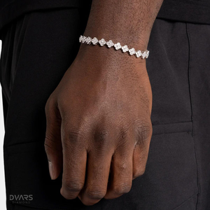 Pulsera de Lujo con Cadena de Tenis de Plata 925 con Trébol de Cuatro Hojas y Moissanita VVS, Certificada, Estilo Hip Hop, Regalo para Ella - Product Image 1