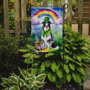 Bandera de jardín Borzoi del Día de San Patricio, pancarta decorativa Multicolor para patio, ilustraciones para macizos de flores y buzones - Product Image 2
