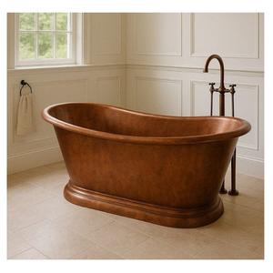 Bañera de Hidromasaje Ovalada de Cobre Antigua de Lujo, Hecha a Mano, Duradera, Portátil, Elegante, Ecológica y Segura para Baños de Hielo - Product Image 1