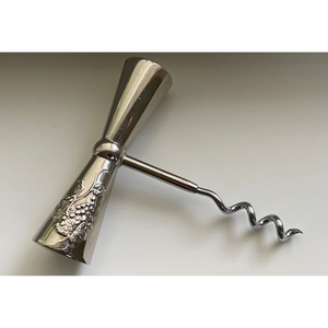 Tire-bouchon élégant en alliage de zinc plaqué cuivre, ouvre-bouteille de vin manuel à torsion et traction avec poignée, accessoire de bar raffiné - Product Image 3