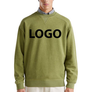 เสื้อฮู้ดดี้ผู้ชายผ้าฝ้าย 100% แบบ OEM/ODM สกรีนลายพัฟปักโลโก้ คอกลม ผ้าฟลีซหนานุ่ม สไตล์ฮิปฮอป - Product Image 1