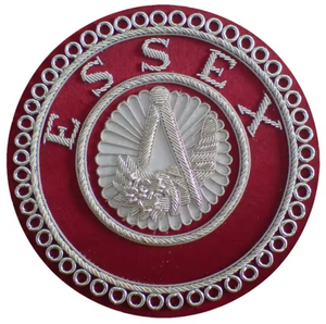 Badge de tablier maçonnique de luxe fait main, brodé au fil de bullion, style London Grand Rank, pour tenue de cérémonie, avec effet 3D en relief - Product Image 6