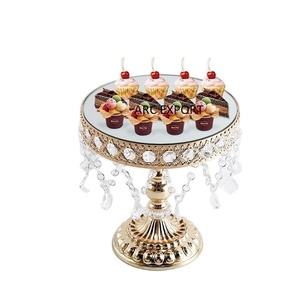 New Modern Design Wooden Crystals Decorating Cake Stand Vintage Large Sweets Dessert Display Cake Stand for Wedding Party Use - Product Image 1