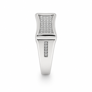 925 <b>Silver</b> Moissanite <b>Ring</b> Iced Out Rectangular Pavé Set <b>Eternity</b> Band for Men Wedding Gift - Product Image 4