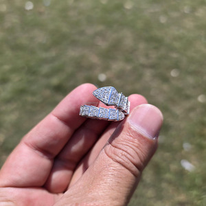 Anillo de eslabones cubanos con moissanita de corte redondo, estilo Iced Out, de plata de ley 925, anillo bypass, estilo Hip Hop, regalo de aniversario para esposo - Product Image 6