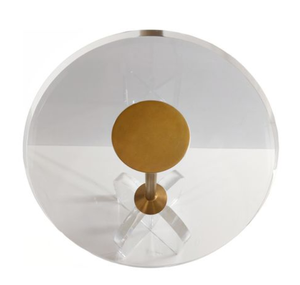 Clear Acrylic <b>Side</b> <b>Table</b> <b>Gold</b> Metal Pedestal End <b>Table</b> Modern Living Room Accent Coffee <b>Table</b> - Product Image 4