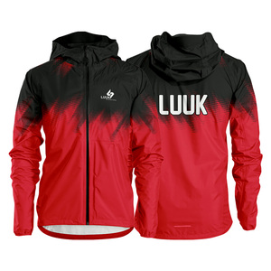 Men's Hooded Windbreaker <b>Jacket</b> Red Black White Sublimation Printed Waterproof Sporty Zipper Closure Spring Wear Windbreakers - Product Image 6