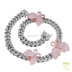 สร้อยคอแบบ Cuban Link ลายผีเสื้อ เงินแท้ 925 ประดับเพชร Moissanite สไตล์หรูหรา ฮิปฮอป สำหรับผู้หญิง ขายส่ง - Product Image 6