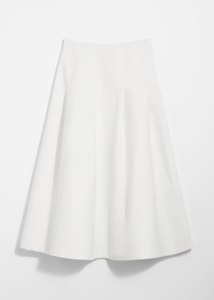 Jupe midi décontractée en satin, tissu lin/coton, antibactérien - Product Image 3