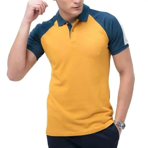High Quality Breathable Men Gym for T-<b>Shirts</b> Custom Front Yellow Black Panel Cotton Blend Casual New Model Knitted Plus Size - Product Image 4