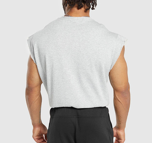 Camiseta Deportiva sin Mangas para Hombre, Mezcla de Algodón, Cuello Redondo, Chaleco Atlético para Gimnasio, Correr, Entrenamiento, Secado Rápido, Transpirable - Product Image 5