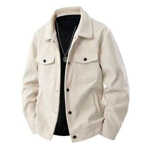 China Bangladesh Factory Price OEM Customized Embroidery Spring Corduroy Japanese Retro Lapel Workwear Loose Fit Casual Men - Product Image 3