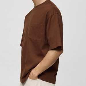 T-shirt ample et épais pour homme avec poches poitrine, coupe oversize et épaules tombantes, respirant - Product Image 2