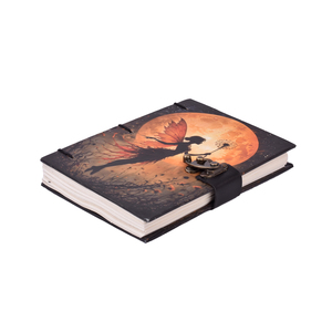 <b>A5</b> Enchanted Fairy Moonlight <b>Notebook</b> with Clasp Closure Artistic Cover 200 Page Dual Writing Diary Elegant Fantasy Journal Gift - Product Image 1