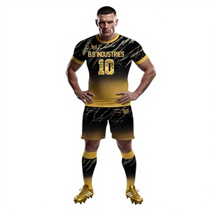 Black Gold Marble Gradient Soccer Uniforms Jersey Shorts <b>Socks</b> Sublimation Printed Breathable <b>Moisture</b> Wicking Fabric Team Logo - Product Image 1