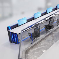 Console de travail ergonomique réglable en hauteur pour poste de contrôle et de surveillance, idéale pour centre de commandement 911