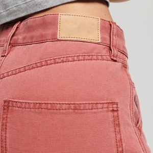 Pantalones Cargo Vintage Ecológicos de Cintura Alta para Mujer, Corte Regular, Largos, Color Sólido, Mezclilla de Algodón, Estilo Casual de Primavera, Rojo - Product Image 5