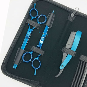 Juego de Tijeras Profesionales de Peluquería, Hoja Afilada de Acero Inoxidable Japonés, Color Azul, para Cortar y Entresacar Cabello, Suministros de Salón - Product Image 3