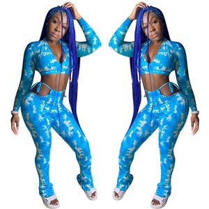 Conjunto de Pantalones y Top Corset con Estampado Sexy, a la Moda, de Última Tendencia, Elástico, de Dos Piezas para Mujer - Product Image 4