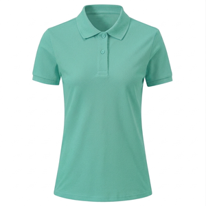 เสื้อโปโลผู้หญิงสีพื้น 100% โพลีเอสเตอร์ ระบายอากาศ แห้งเร็ว พิมพ์ลายดิจิตอล รับทำโลโก้ตามสั่ง บริการ OEM - Product Image 2
