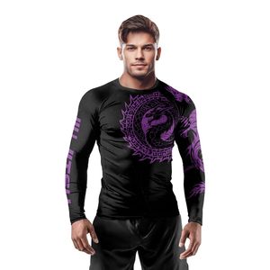 เสื้อแรชการ์ด OEM แบบกำหนดเองได้ สำหรับทุกเพศ UPF 50 สำหรับกีฬากลางแจ้ง ป้องกันรังสียูวี ระบายอากาศ ป้องกันกลิ่น ผลิตจากโพลีเอสเตอร์แบบรัดรูป ขายส่ง OEM UPF 50 - Product Image 3