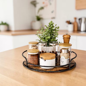 Wooden Lazy Susan Organizer Kitchen Turntable Tray Spice Organizer Countertop Storage Round Tray Housewarming Gift Spring Decor - Product Image 1