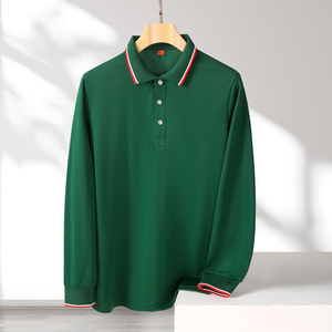 เสื้อยืดแขนยาวผู้ชายคุณภาพสูง ผลิตตามสั่ง สีและขนาดตามต้องการ ผ้าโพลีเอสเตอร์/คอตตอน ระบายอากาศได้ดี แบบถัก สวมใส่สบาย - Product Image 3