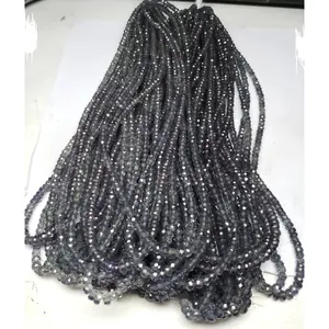 4.5mm to 5.5mm Synthetic Alexandrite Lab Created Faceted Rondelle beads strand Handmade Micro cutting Polished Beads 16 Inches