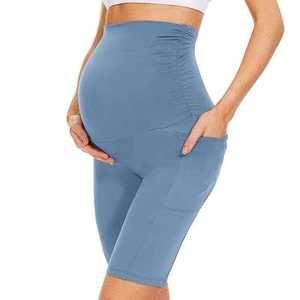 Shorts de grossesse et de maternité pour femmes, taille haute élastique, soutien abdominal, respirants, en coton et élasthanne, imperméables, vente en gros sur mesure - Product Image 4