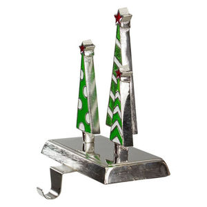 Bow Knot Shape Silver Christmas <b>Stocking</b> <b>Holder</b> For Hanging Decorative Use Xmas <b>Stocking</b> <b>Holder</b> For Fireplace Use - Product Image 1