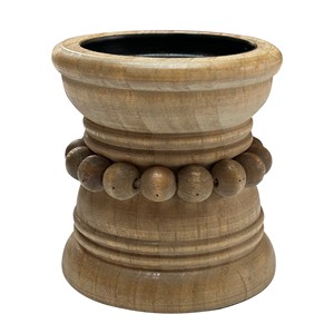 Porte-bougies en bois de manguier faits à la main, vente en gros |   Artisanat en bois indien rustique - Product Image 5