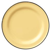 Assiettes et plats en émail blanc métallique avec bord bleu, résistants à la rouille et compatibles lave-vaisselle, tailles et couleurs personnalisées, assiettes économiques pour cafés