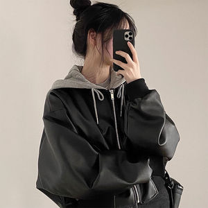 2025 New Spring Women's Genuine Leather <b>Jacket</b> Casual Coat <b>Real</b> Cuffs <b>Fur</b> Decoration - Product Image 3